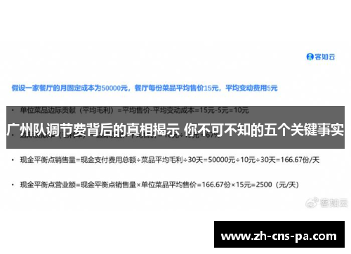 广州队调节费背后的真相揭示 你不可不知的五个关键事实