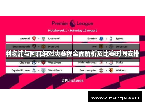 利物浦与阿森纳对决赛程全面解析及比赛时间安排